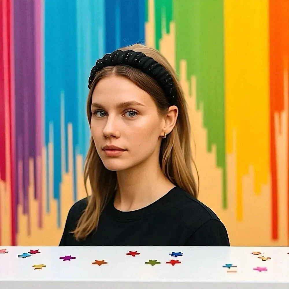 LELE SADOUGHI Jet Dot Velvet Kelly Headband BRAND NEW WITH TAGS RV $85
